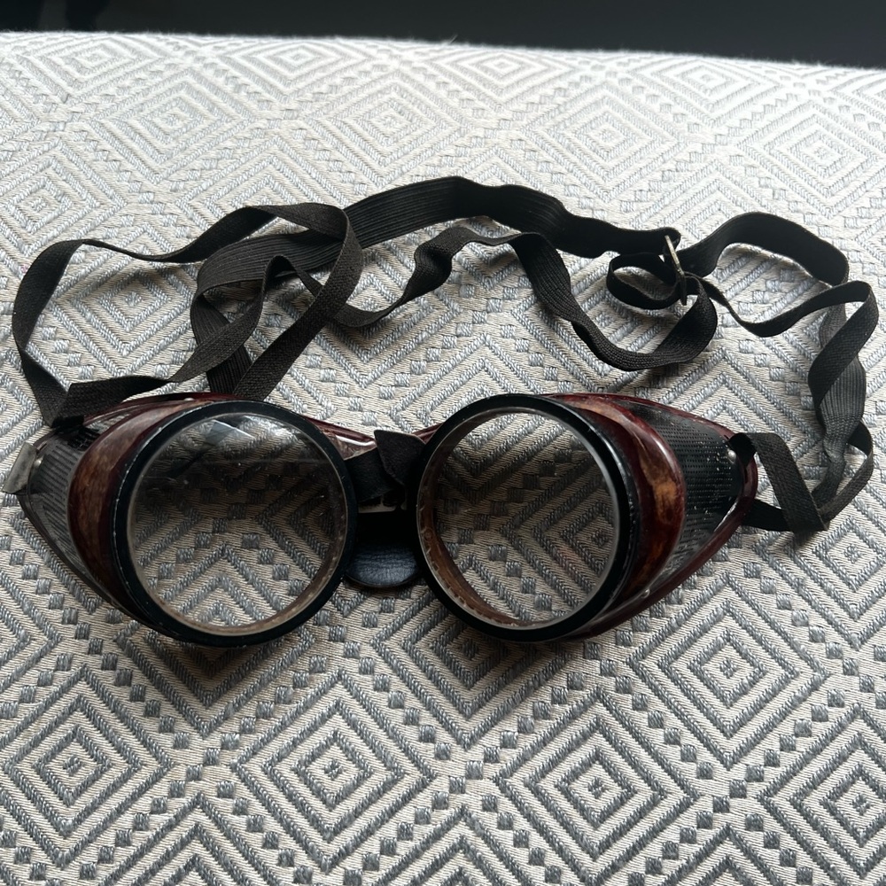 Brown Leather aviator Goggles Vintage